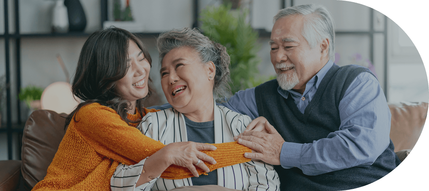 Happy family receiving healthcare guidance